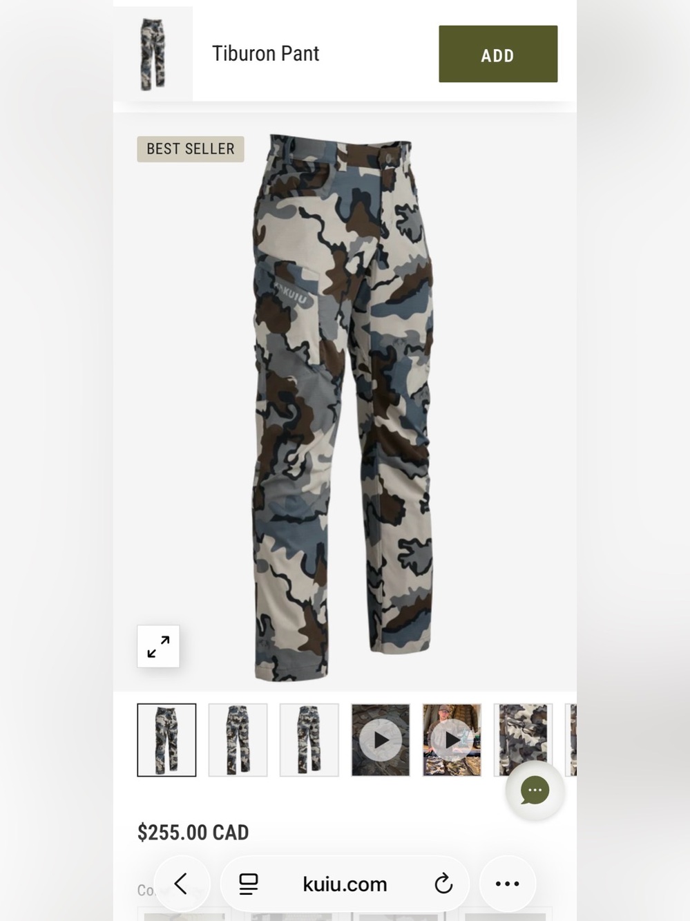 KUIU Tiburon Camo Pants LIKE NEW